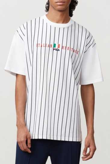 Fila Homme Benjamin Tee Wht/Peac/Cred Fila France GUA-049617